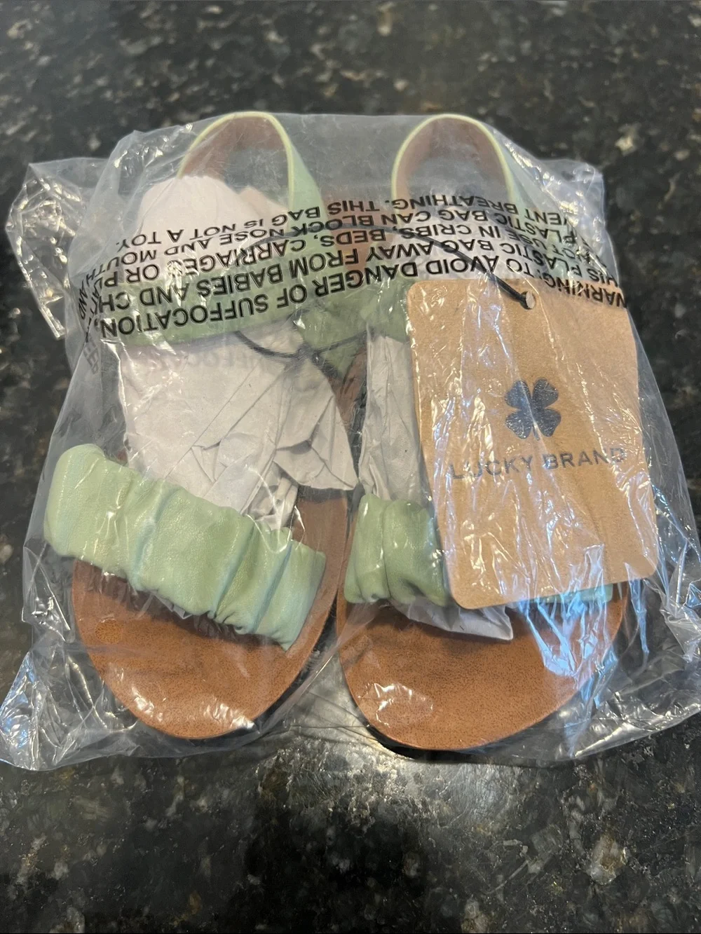 Lucky Brand Kids Light Mint Ruffle Strap Sandals size 10  toddler 2 pairs